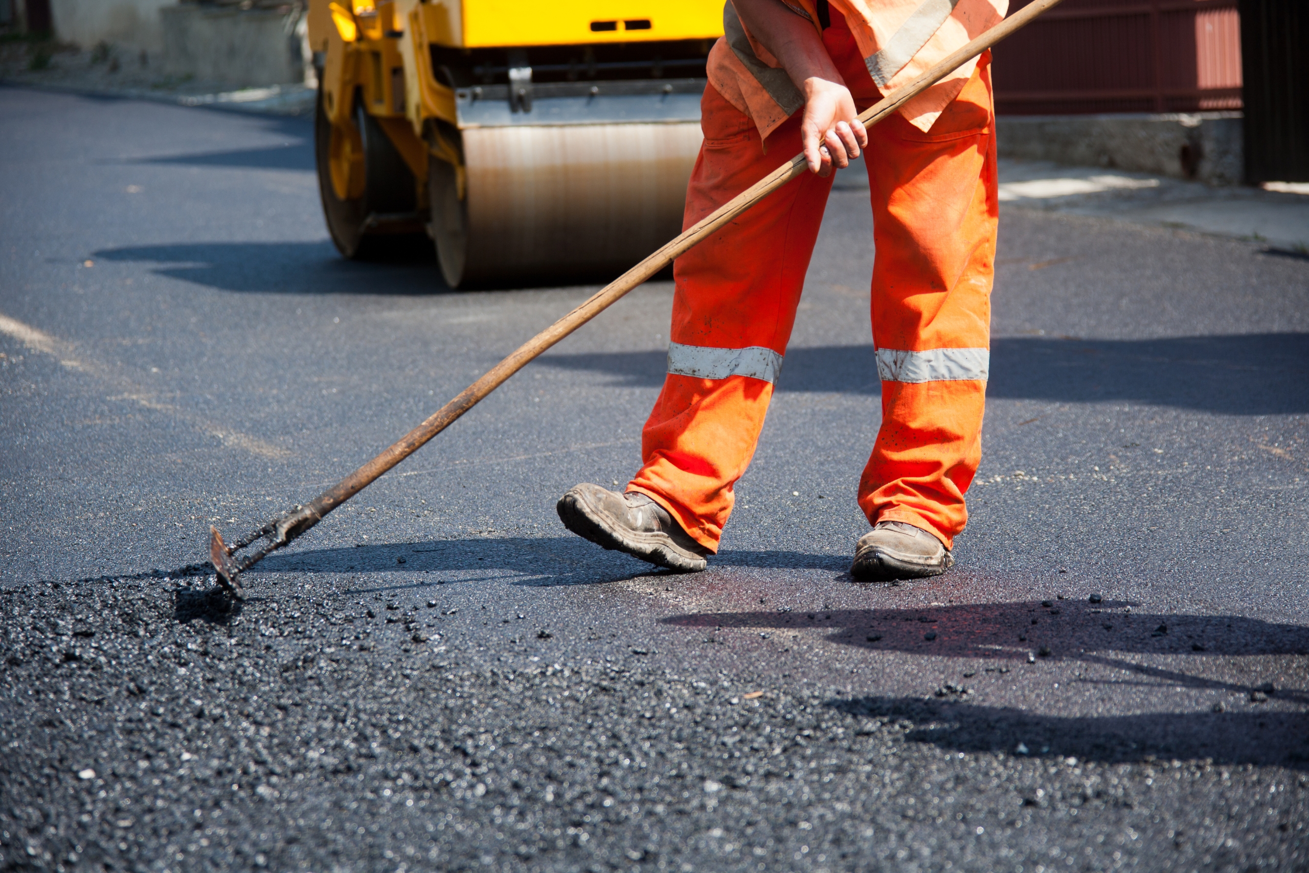 Heavy-duty commercial parking lot paving in a Brackenfell industrial area.